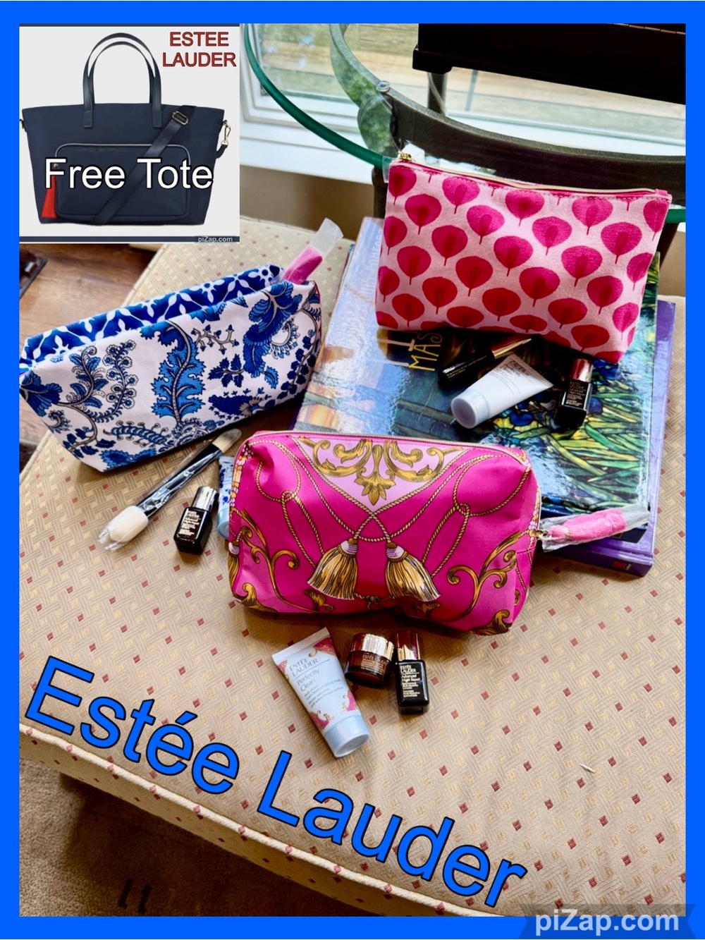 🌸ESTÉE LAUDER 3 Cosmetic Bags - 9 Products - Brand New Bundle & FREE Large Tote